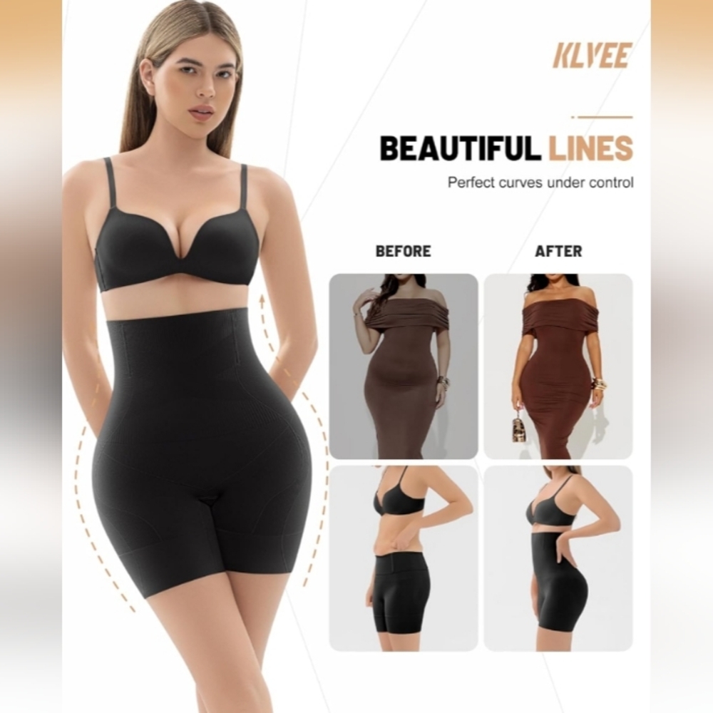 Black High-Waist‎ Shapewear Shorts